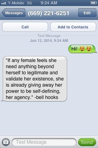 The bell hooks Hotline: A Feminist Phone Intervention