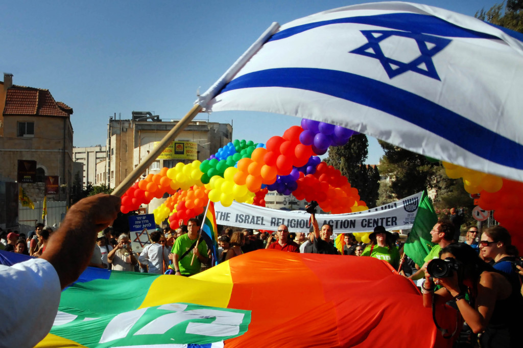 Israeli LGBT community and friends march along King David road on June 21, 2007 in Jerusalem, Israel.