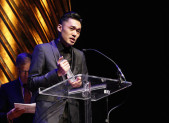 Just In Time for Summer Reading: The 28th Annual Lambda Literary Award Winners Nicholas Wong accepts the Lambda Literary Award for his collection of gay poetry, “Crevasse,” published by Kaya Press.