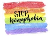 Bomb Attack on Gay-Run Newspaper An image of a rainbow with the words "stop homophobia" written on it.
