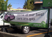 Celebrating the Rise of LGBT Ads An advertisement from Zipcar that reads, "some of our best cars are gay."