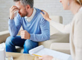 Warning: 6 Signs That You’re a Broflake A man crying. A female psychiatrist has her hand on his shoulder.