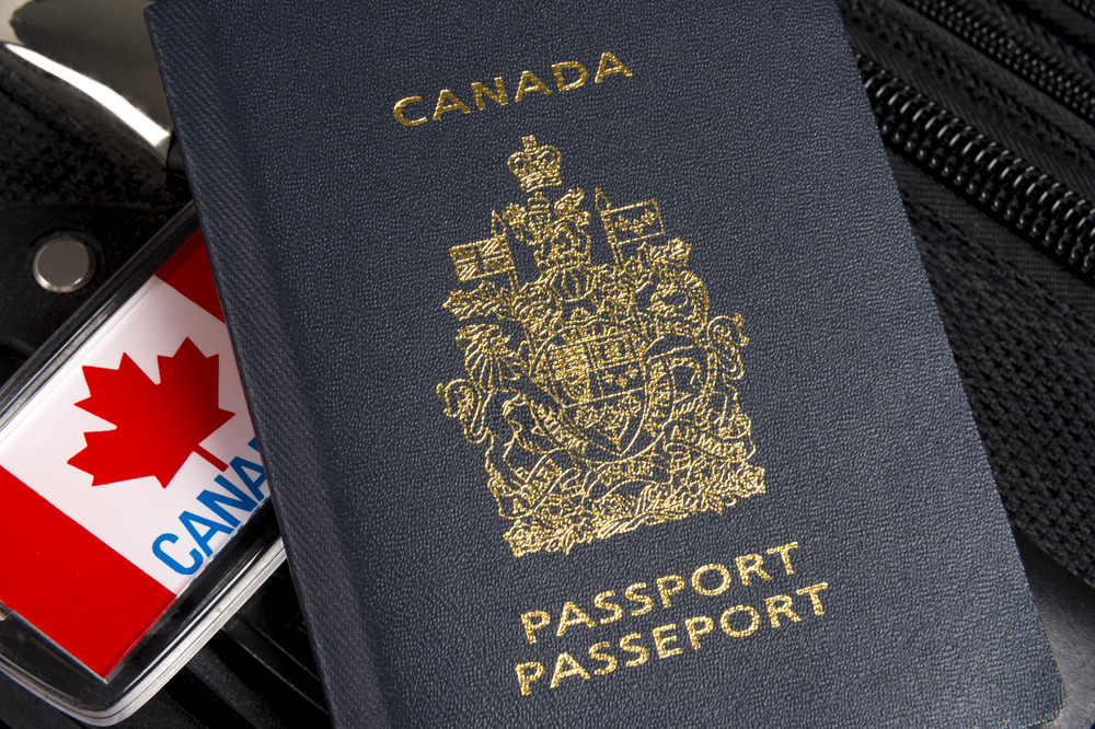 A photo of a Canada passport.