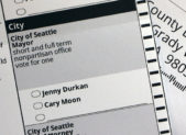 Everything You Need to Know About Jenny Durkan: Seattle’s First Openly Lesbian Mayor A ballot for Seattle's mayor. The two options listed are Jenny Durkan and Cary Moon.