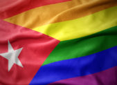 Cuba is Gearing up to Legalize Same-Sex Marriage The Cuban flag as shown in rainbow colors, a symbol of same-sex marriage.