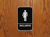 Trans-Inclusive Policies Do Not Increase Safety Risks, Study Shows A trans-inclusive bathroom sign.