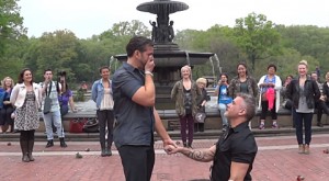 Carl Marucci proposed to his now-fiance, Drew Marsenison, using a flash mob in Central Park.