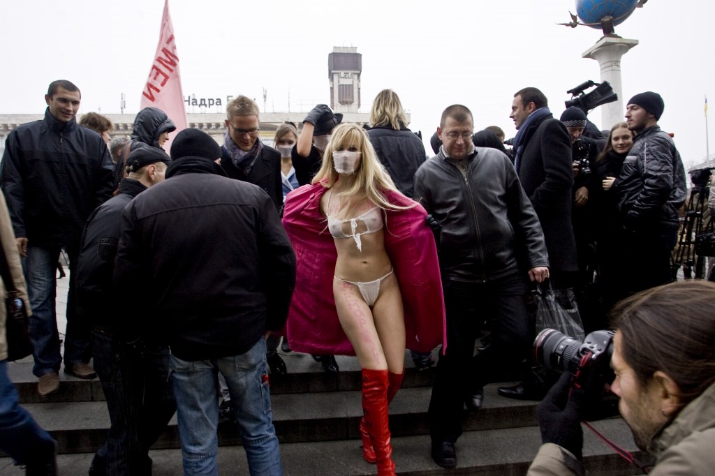 Femen protest, Kiev Ukraine 2009