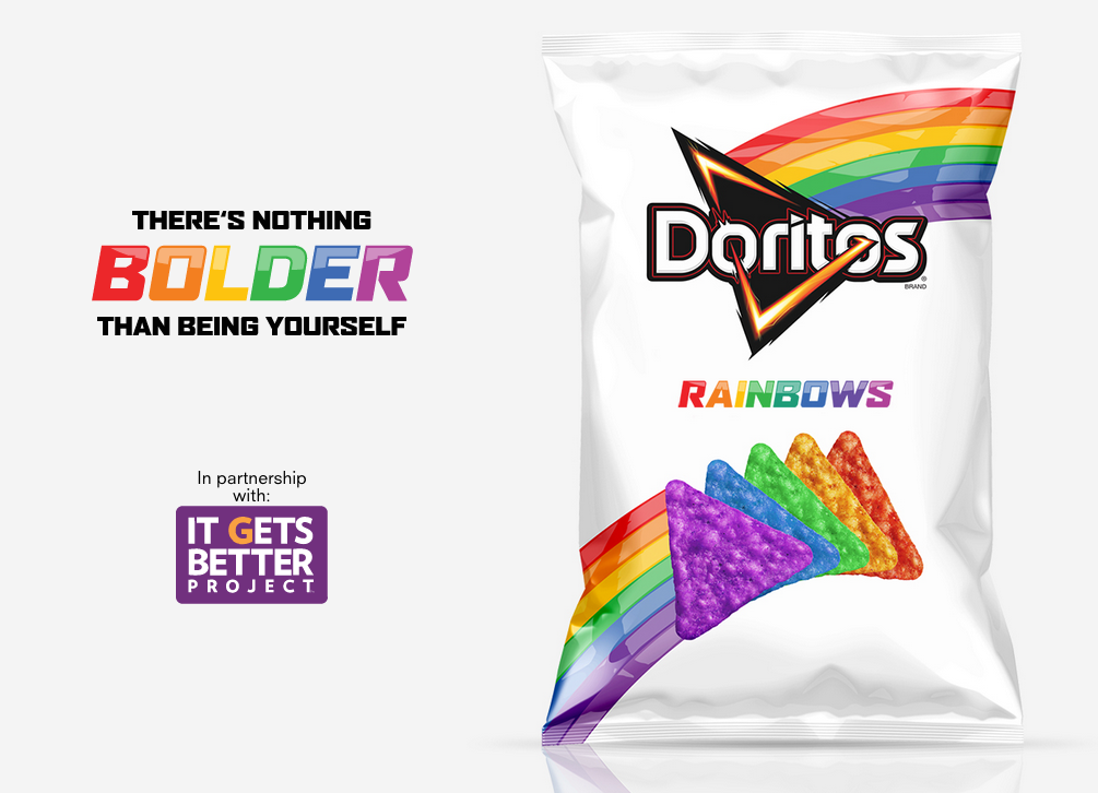 It Gets Better Rainbow Colored Doritos