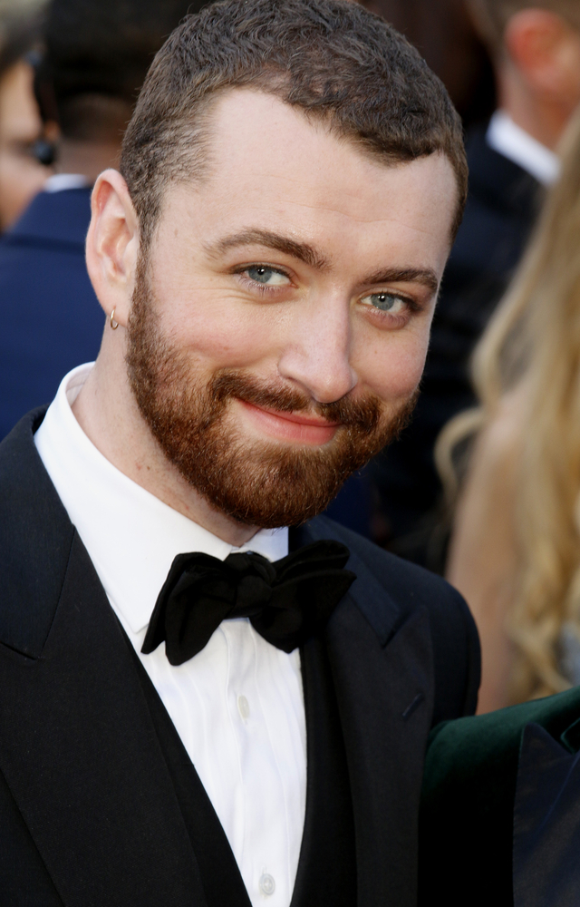 A photo of Sam Smith dressed in a tuxedo.