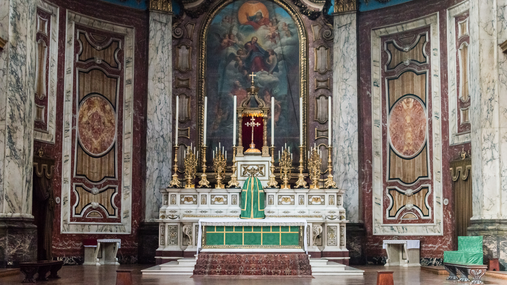 A photo of the inside of a church.