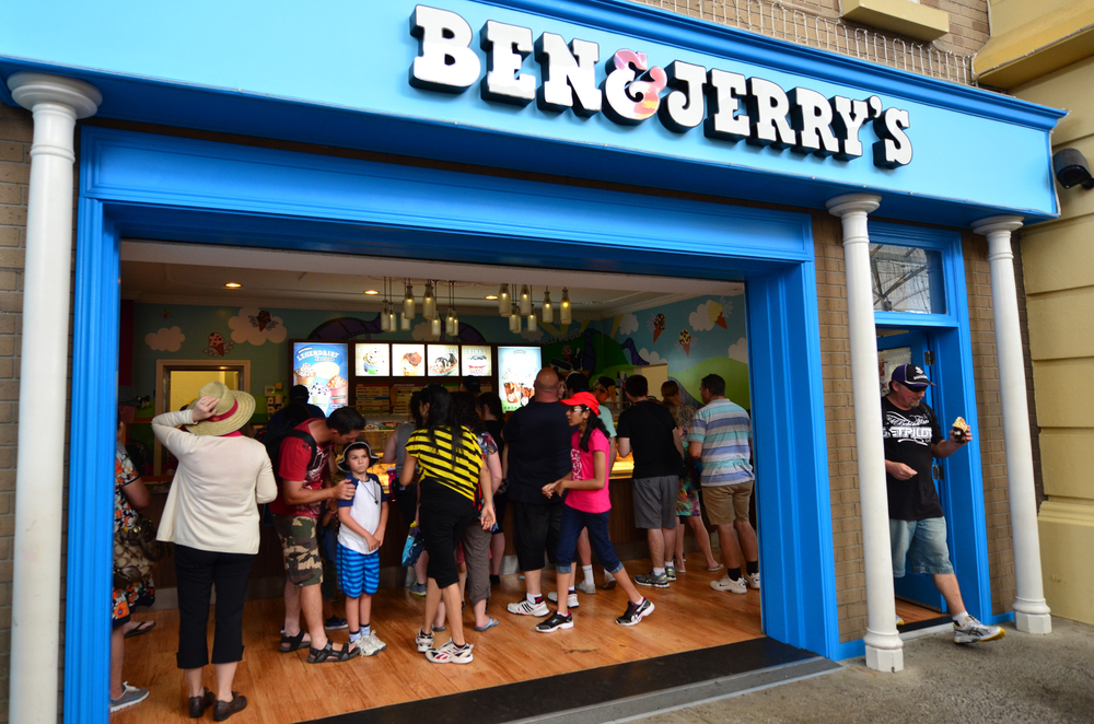 A photo of the outside of a Ben & Jerry's store.