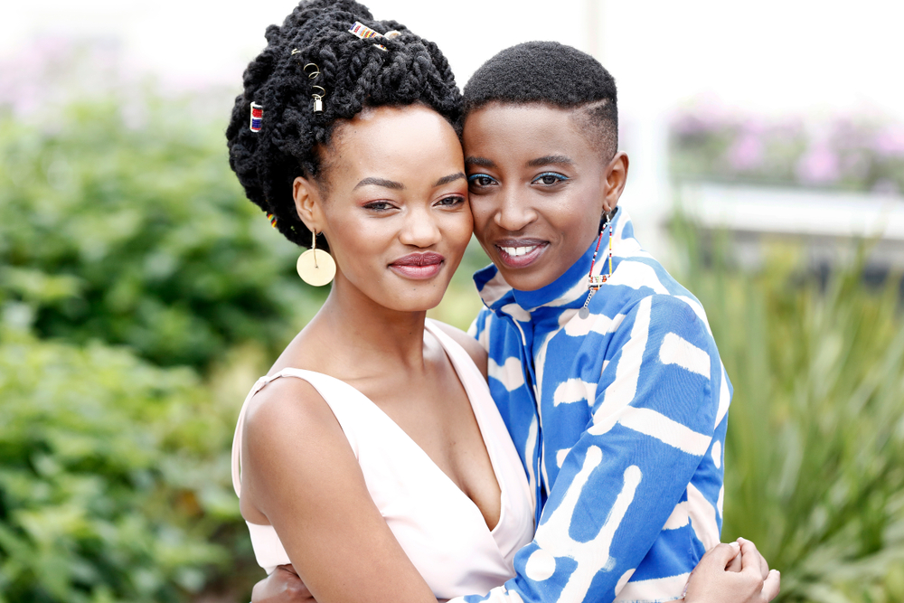 Actors Sheila Munyiva and Samantha Mugatsia attend the photo-call for "Rafiki" during the 71st Cannes Film Festival on May 9, 2018.